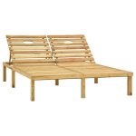 Transat chaise longue bain de soleil lit de jardin terrasse meuble d'extrieur double bois de pin imprgn ...