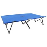 Transat chaise longue bain de soleil lit de jardin terrasse meuble d'extrieur pliable 2 places bleu ...
