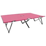 Transat chaise longue bain de soleil lit de jardin terrasse meuble d'extrieur pliable 2 places rose ...