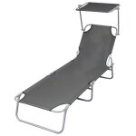 Transat chaise longue bain de soleil lit de jardin terrasse meuble d'extérieur pliable avec auvent acier ... Transat chaise longue bain de soleil lit de jardin terrasse meuble d'extérieur pliable avec auvent acier ...
