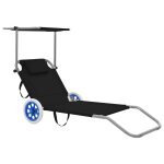 Transat chaise longue bain de soleil lit de jardin terrasse meuble d'ext�rieur pliable avec auvent et ...
