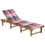 Transat chaise longue bain de soleil lit de jardin terrasse meuble d'extrieur pliable avec coussin bois ...