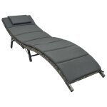 Transat chaise longue bain de soleil lit de jardin terrasse meuble d'extrieur pliable avec coussin rsine ...