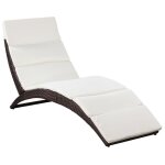 Transat chaise longue bain de soleil lit de jardin terrasse meuble d'extrieur pliable avec coussin rsine ...