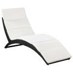 Transat chaise longue bain de soleil lit de jardin terrasse meuble d'extrieur pliable avec coussin rsine ...