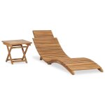 Transat chaise longue bain de soleil lit de jardin terrasse meuble d'extrieur pliable avec table bois ...