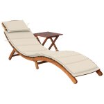 Transat chaise longue bain de soleil lit de jardin terrasse meuble d'ext�rieur avec table et coussin ...