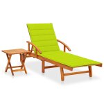 Transat chaise longue bain de soleil lit de jardin terrasse meuble d'ext�rieur avec table et coussin ...