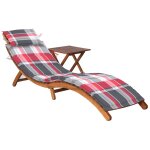 Transat chaise longue bain de soleil lit de jardin terrasse meuble d'extrieur avec table et coussin ...