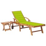 Transat chaise longue bain de soleil lit de jardin terrasse meuble d'ext�rieur avec table et coussin ...