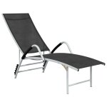 Transat chaise longue bain de soleil lit de jardin terrasse meuble d'ext�rieur textil�ne et aluminium ...