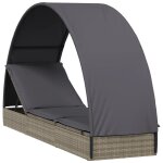 Transat chaise longue bain de soleil lit de jardin terrasse meuble d'extrieur avec toit rond 211 x 57 ...