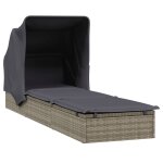 Transat chaise longue bain de soleil avec toit pliable 213 x 63 x 97 cm résine tressée gris helloshop26 ... Transat chaise longue bain de soleil avec toit pliable 213 x 63 x 97 cm résine tressée gris helloshop26 ...