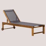 Transat inclinable en bois valerys gris graphite