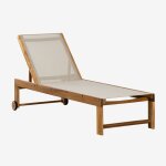 Transat inclinable en bois valerys tapioca beige