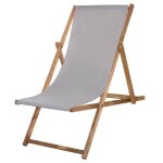 Transat de jardin pliant en bois de plage - springos - gris - naturel - 1 personne Transat de jardin pliant en bois de plage - springos - gris - naturel - 1 personne