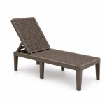 Transat de jardin en r�sine ¿ bain de soleil avec dossier r�glable ¿ caf�