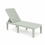 Transat de jardin en r�sine ¿ bain de soleil avec dossier r�glable ¿ vert clair