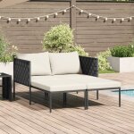 Transat vidaxl avec coussins pour 2 personnes anthracite 115x153x69, 5 cm acier