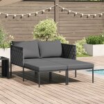 Transat vidaxl avec coussins pour 2 personnes anthracite 115x153x69, 5 cm acier