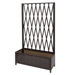 Treillis hwc - g21, barrière extensible, jardinière pour plantes grimpantes, alu et acier, 152x90x35 ... Treillis hwc - g21, barrière extensible, jardinière pour plantes grimpantes, alu et acier, 152x90x35 ...