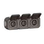 Triple prise 2p + t �tanche horizontale plexo pr�c�bl�e 16a 250v anthracite - legrand