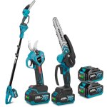 Trononneuse  batterie 8 pouces brushless et scateur lectrique 28 mm, avec perche tlescopique rglable ...