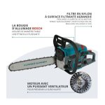 Trononneuse  essence 45 cm, chane 16  (40 cm), anti - vibrations - knner shnen ks cs21g - 16 - ...