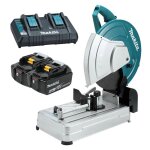Trononneuse  mtaux 355mm makita dlw140pg2 - 2 batteries 6, 0ah + chargeur double