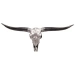 Trophée de tête de taureau longhorn crâne décoratif 132cm argenté trophée intérieur extérieur décoration ... Trophée de tête de taureau longhorn crâne décoratif 132cm argenté trophée intérieur extérieur décoration ...