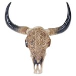 Trophée de tête de taureau longhorn crâne décoratif 65cm trophée intérieur extérieur décoration murale ... Trophée de tête de taureau longhorn crâne décoratif 65cm trophée intérieur extérieur décoration murale ...