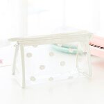 Trousse de maquillage transparente pour femmes, sac de voyage portable etanche a fermeture eclair trousse ...