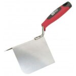Truelle d'angle exterieur - lame flexible inox 100x125mm - manche bi - composant