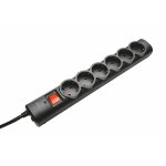 Trust multiprise 6 prises, 180cm, parafoudre avec interrupteur, type f, rallonge electrique - noir Trust multiprise 6 prises, 180cm, parafoudre avec interrupteur, type f, rallonge electrique - noir