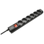 Trust multiprise 6 prises, 180cm, parafoudre avec interrupteur, type f, rallonge electrique - noir Trust multiprise 6 prises, 180cm, parafoudre avec interrupteur, type f, rallonge electrique - noir