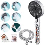 Trust - pommeau de douche stop avec tuyau 1, 5m pommeau douche anti calcaire, argent economie deau pommeau ... Trust - pommeau de douche stop avec tuyau 1, 5m pommeau douche anti calcaire, argent economie deau pommeau ...