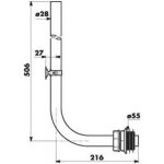 Tube de chasse pour cuvette tempoflux delabie