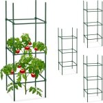 Tuteurs, lot de 4, hxlxp : 90 x 32 x 32 cm, fleurs et l�gumes, m�tal, plastique, aide a la croiss�nce, ...