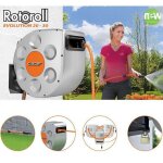 Tuyau arrosage claber mural dvidoir 20 mtres diam 12 mm rool up rembobinage automatique fixation haute ...