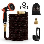 Tuyau d'arrosage extensible flexible avec accessoires et fixations 30 m�tres noir