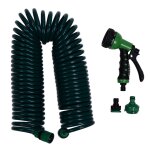 Tuyau d'arrosage en spirale eva 15 m / 49, 2 pi 7 modes tube a ressort telescopique pour arroser les ...