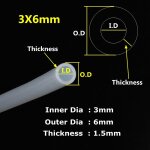 Tuyau en caoutchouc de silicone transparent de qualit alimentaire, 0. 5mm 1. 5mm 2mm 3mm 4mm 5mm de ...