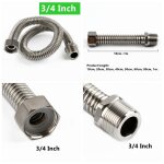 Tuyau d'eau froide et chaude en acier inoxydable 1 / 2, 3 / 4 pouces, 304, tuyau de raccordement de robinet, ... Tuyau d'eau froide et chaude en acier inoxydable 1 / 2, 3 / 4 pouces, 304, tuyau de raccordement de robinet, ...