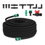 Tuyau poreux 50 m + nez de robinet + robinet de sectionnement helloshop26 14 0003891