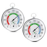 Twq - lot de 2 thermomètres hygromètres : 10 cm, analogiques, sans fil, montage mural, avec ?illet de ... Twq - lot de 2 thermomètres hygromètres : 10 cm, analogiques, sans fil, montage mural, avec ?illet de ...