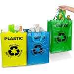 Txcf - système de tri sélectif - lot de 3 sacs de recyclage réutilisables pour plastique, papier et ferraille, ... Txcf - système de tri sélectif - lot de 3 sacs de recyclage réutilisables pour plastique, papier et ferraille, ...
