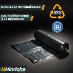Tzf - lot de 15 sacs poubelle 120 l extra solides - 70 x 110 cm - sacs poubelle indchirables - en polythyln ...