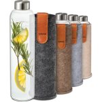 Tzf - gourde verre avec housse en feutre 750ml - compatible lave - vaisselle - etanche - sans bpa - convient ...