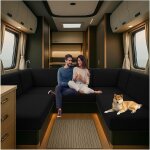 Uaa - housses de coussin trs extensibles pour caravane, jacquard housse banquette camping car avec 2 ...