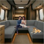 Uaa - housses de coussin trs extensibles pour caravane, jacquard housse banquette camping car avec 2 ...